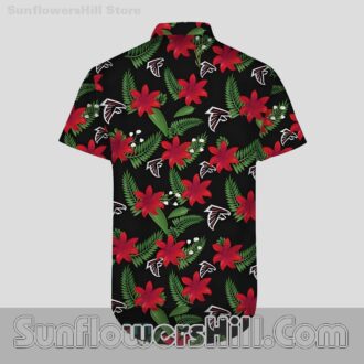 Atlanta Falcons Red Black Hibiscus Hawaiian Shirt for Summer Beach Fans