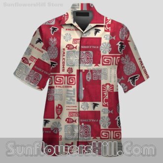 Atlanta Falcons Retro Aloha Shirt with Tiki Art for Fans Who Love the Tropics