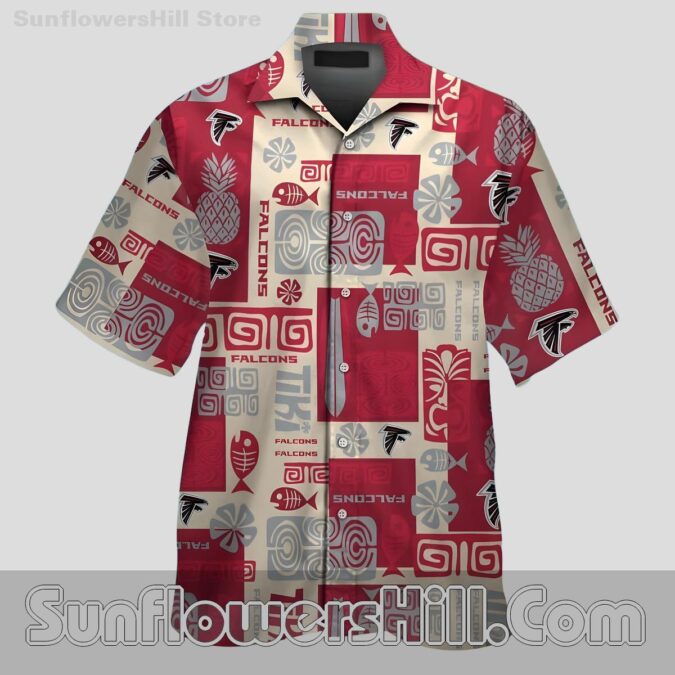 Atlanta Falcons Retro Aloha Shirt with Tiki Art for Fans Who Love the Tropics