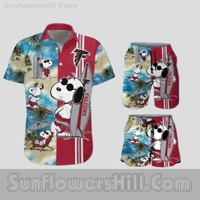 Atlanta Falcons Snoopy Print Casual Shirt for Football Loving Families