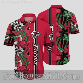 Atlanta Falcons Split Floral Button Up Unisex Shirt for Road Trips and Game Day Fans