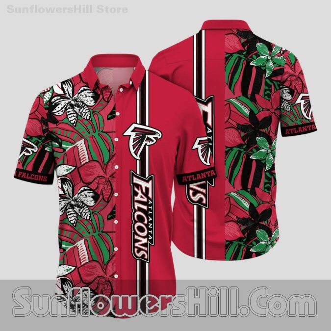 Atlanta Falcons Split Floral Button Up Unisex Shirt for Road Trips and Game Day Fans