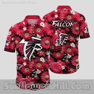 Atlanta Falcons Tropical Button Down Shirt for Family Vacation or Everyday Wear