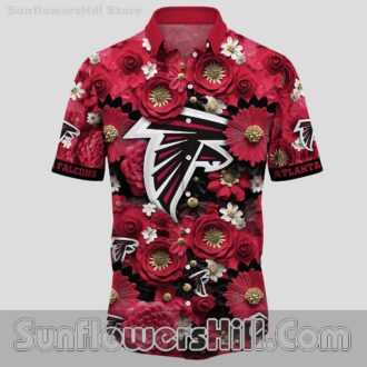 Atlanta Falcons Tropical Button Down Shirt for Family Vacation or Everyday Wear