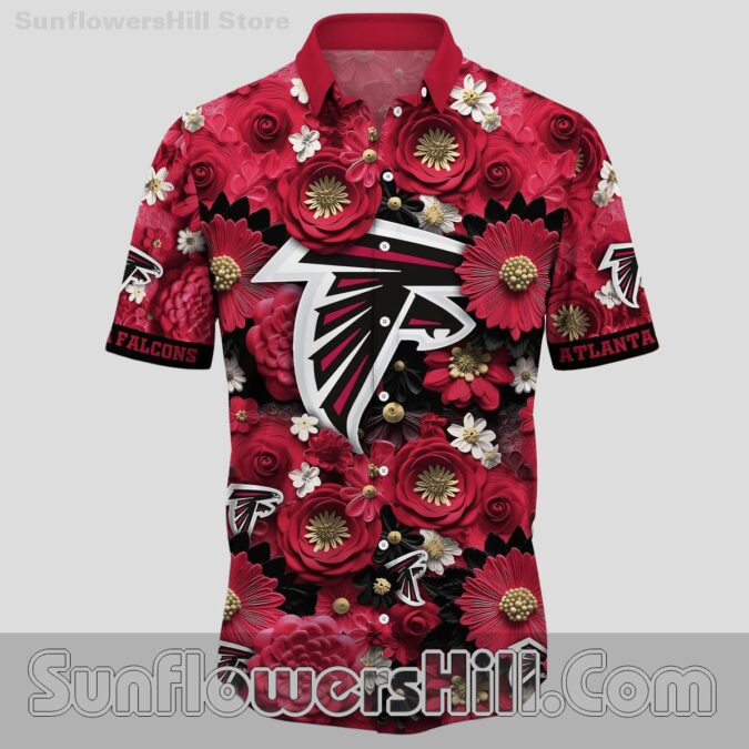 Atlanta Falcons Tropical Button Down Shirt for Family Vacation or Everyday Wear