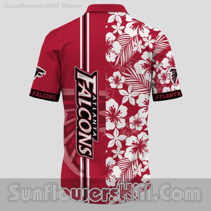 Atlanta Falcons Tropical Stripe Button Up Shirt for Beach Parties and Summer Fun
