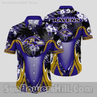 Baltimore Ravens Bold Wave Casual Shirt for Beach Parties and BBQs