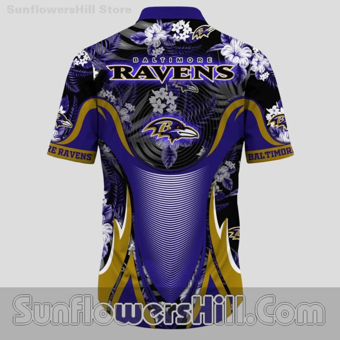Baltimore Ravens Bold Wave Casual Shirt for Beach Parties and BBQs