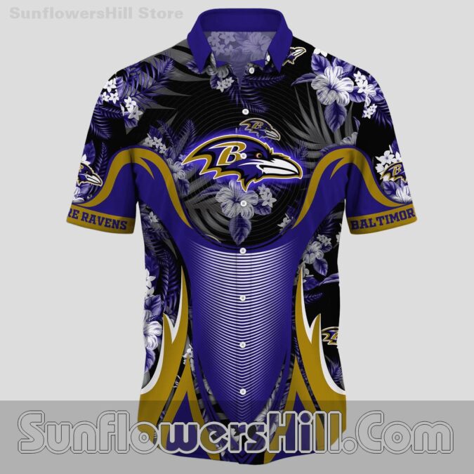 Baltimore Ravens Bold Wave Casual Shirt for Beach Parties and BBQs