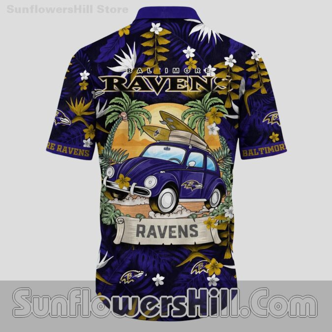 Baltimore Ravens Floral Cruiser Casual Shirt for Fans and Backyard BBQs