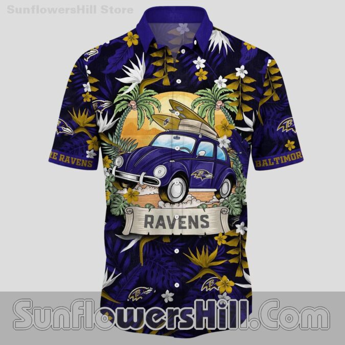 Baltimore Ravens Floral Cruiser Casual Shirt for Fans and Backyard BBQs