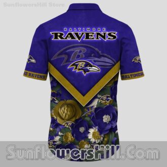 Baltimore Ravens Gold Chevron Hawaiian Shirt for Game Day Fans