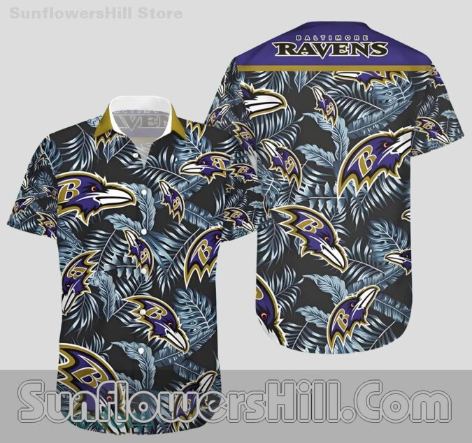 Baltimore Ravens Hibiscus Aloha Shirt for Gameday Crew Hangouts