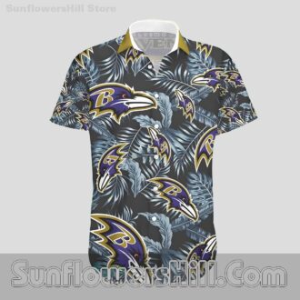 Baltimore Ravens Hibiscus Aloha Shirt for Gameday Crew Hangouts