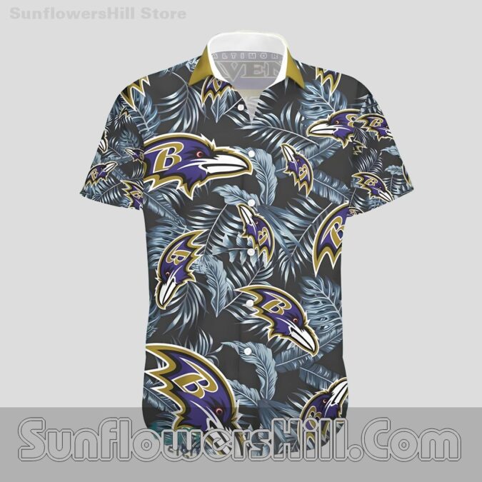 Baltimore Ravens Hibiscus Aloha Shirt for Gameday Crew Hangouts