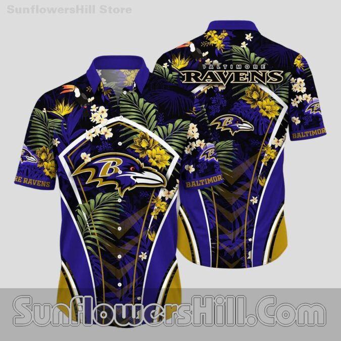 Baltimore Ravens Jungle Toucan Casual Shirt for Vacation or Weekend Wear