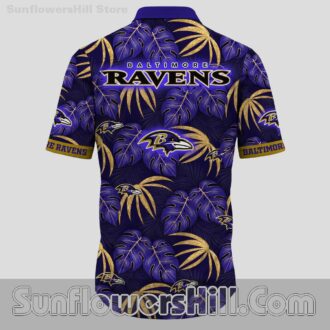 Baltimore Ravens Monstera Pattern Short Sleeve Shirt for Beach Trips