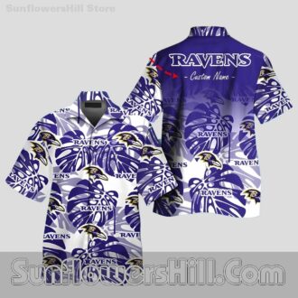 Baltimore Ravens Purple Monstera Leaf Hawaiian Shirt for Summer Game Day Fans