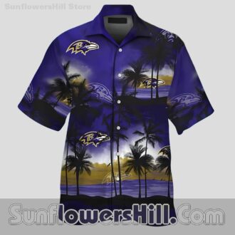 Baltimore Ravens Purple Ocean View Casual Shirt for Game Day or Beach Trips