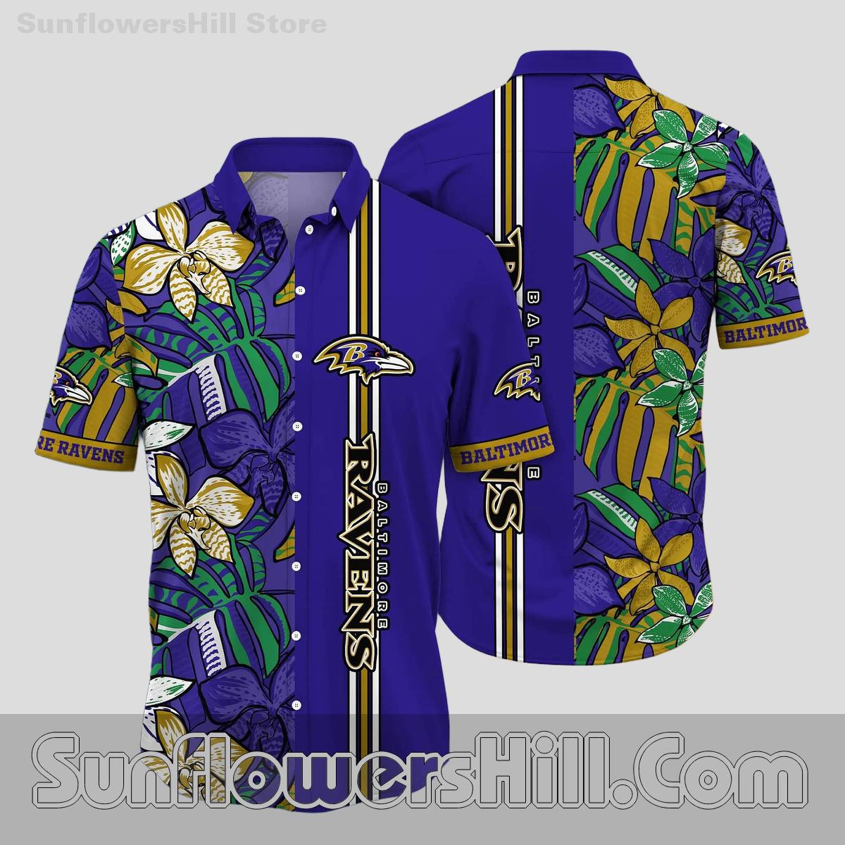 Baltimore Ravens Purple Split Design Casual Shirt for Game Day or Everyday Wear