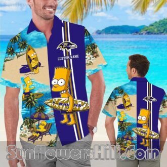 Baltimore Ravens Simpsons Style Casual Unisex Shirt for Gameday Fun