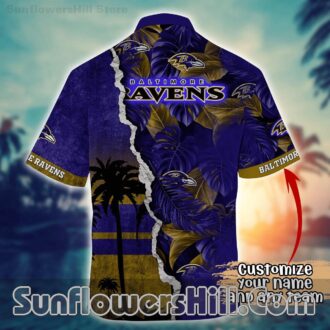 Baltimore Ravens Split Design Hawaiian Shirt for Casual Summer Wear