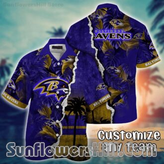 Baltimore Ravens Split Design Hawaiian Shirt for Casual Summer Wear