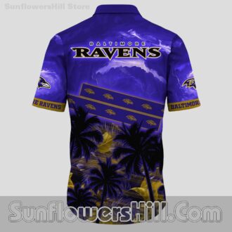 Baltimore Ravens Stormy Palm Hawaiian Shirt for Beach Trips and Game Day Vibes