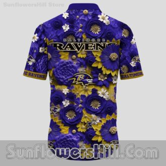Baltimore Ravens Tropical Floral Casual Shirt for Backyard BBQs