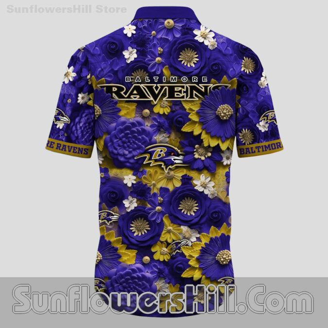 Baltimore Ravens Tropical Floral Casual Shirt for Backyard BBQs