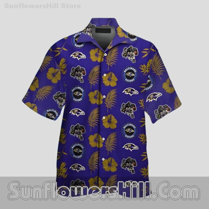 Baltimore Ravens Tropical Logo Casual Shirt for Father’s Day or Weekend Wear