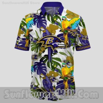 Baltimore Ravens Tropical Parrot Hawaiian Shirt for Beach Days or Summer Cookouts