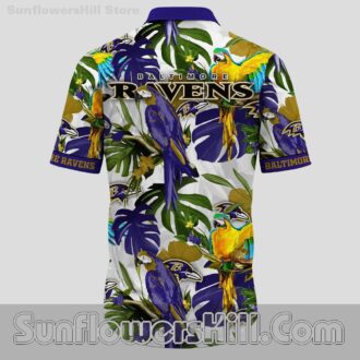 Baltimore Ravens Tropical Parrot Hawaiian Shirt for Beach Days or Summer Cookouts