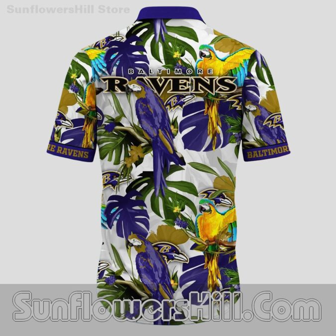 Baltimore Ravens Tropical Parrot Hawaiian Shirt for Beach Days or Summer Cookouts