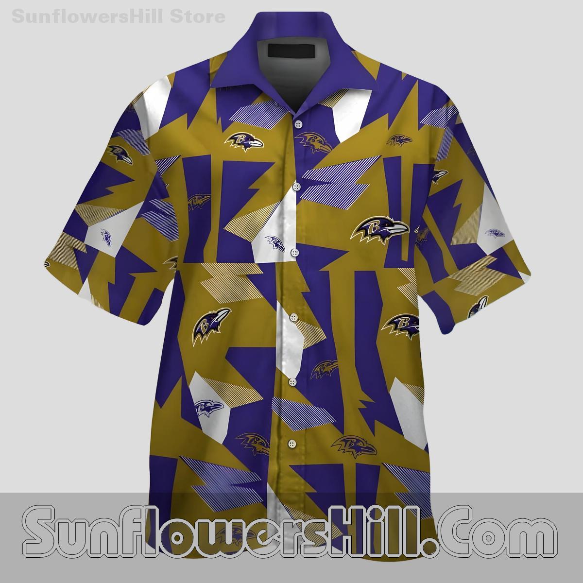 Baltimore Ravens Zigzag Graphic Short Sleeve Shirt for Bold Fans and Summer Days
