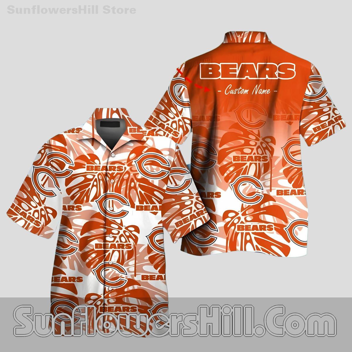 Chicago Bears Custom Name Palm Print Shirt for Superfan Style