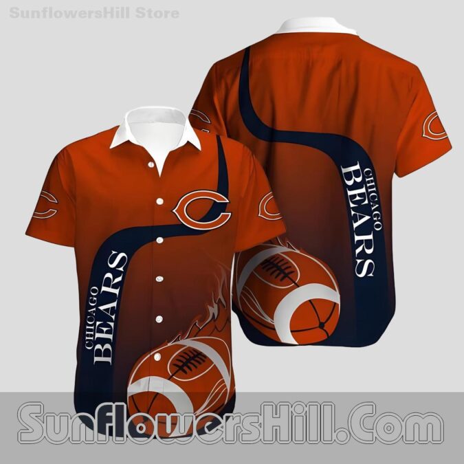 Chicago Bears Fireball Print Unisex Hawaiian Shirt for Football Lovers