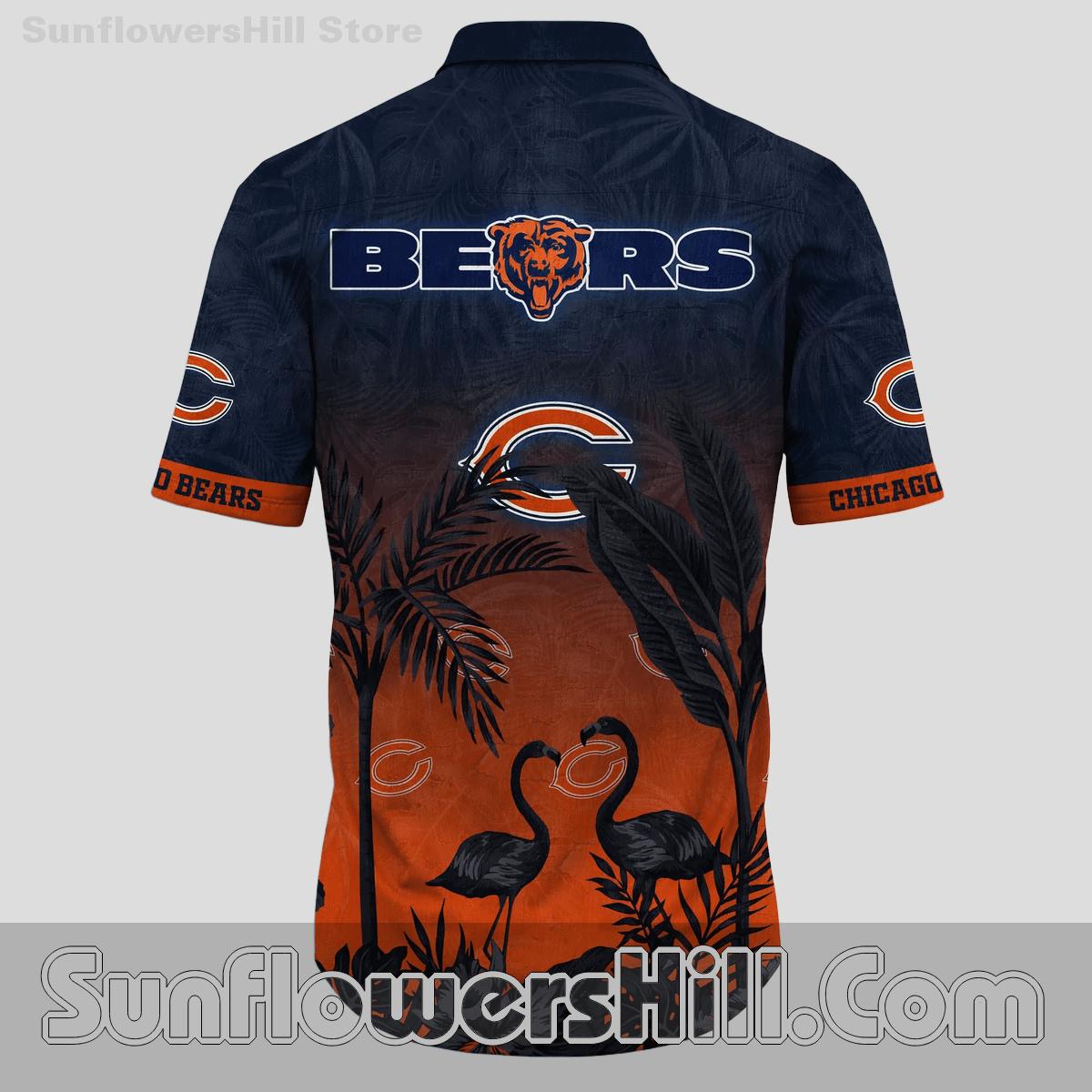 Chicago Bears Flamingo Sunset Hawaiian Shirt for Beach Lovers
