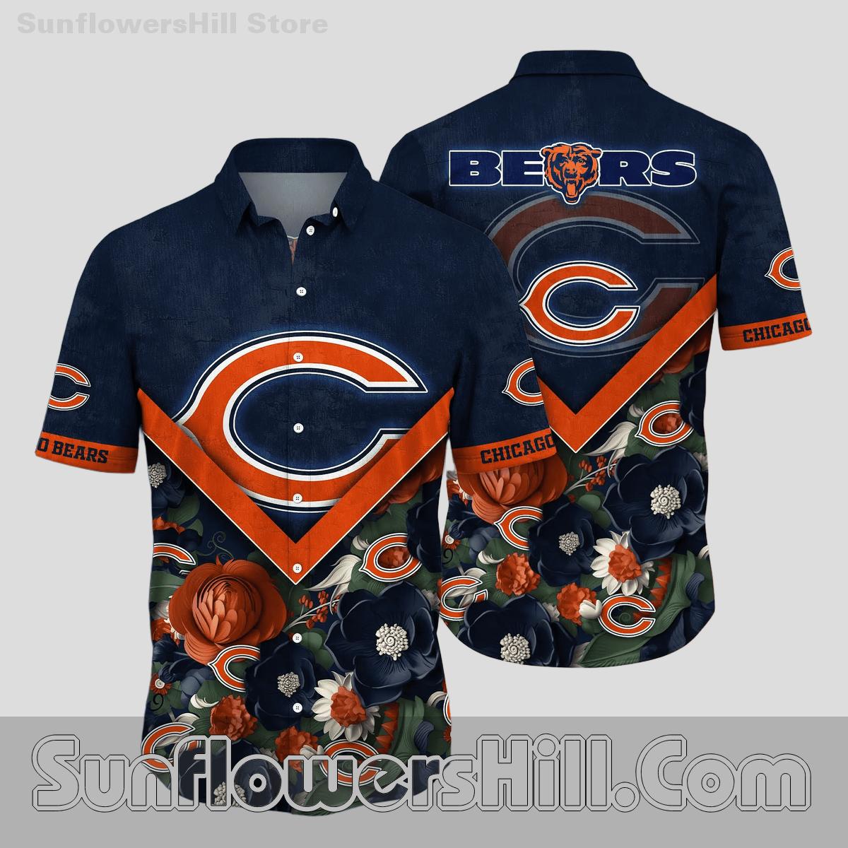 Chicago Bears Floral Bloom Hawaiian Shirt for Game Day Fans