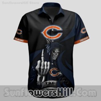 Chicago Bears Grim Reaper Button Up Shirt for Hardcore Fans