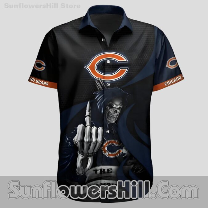 Chicago Bears Grim Reaper Button Up Shirt for Hardcore Fans