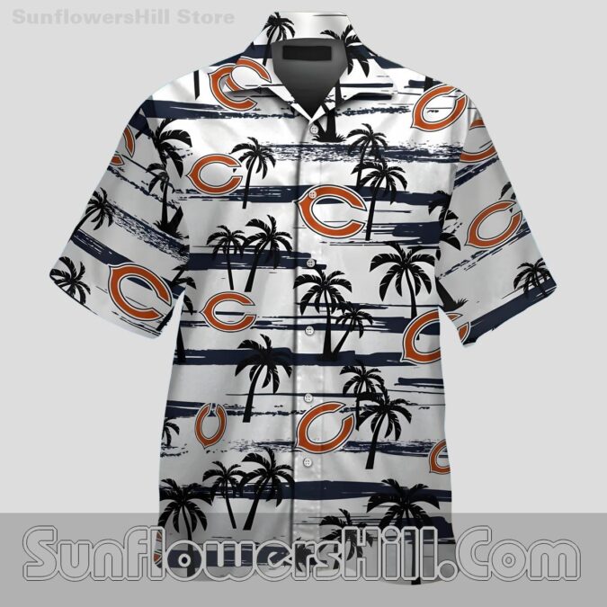 Chicago Bears Navy Palm Tree Casual Shirt for Summer Football Fans