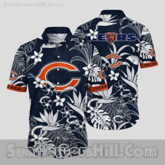 Chicago Bears Black Floral Button Up Shirt for Game Day Fans