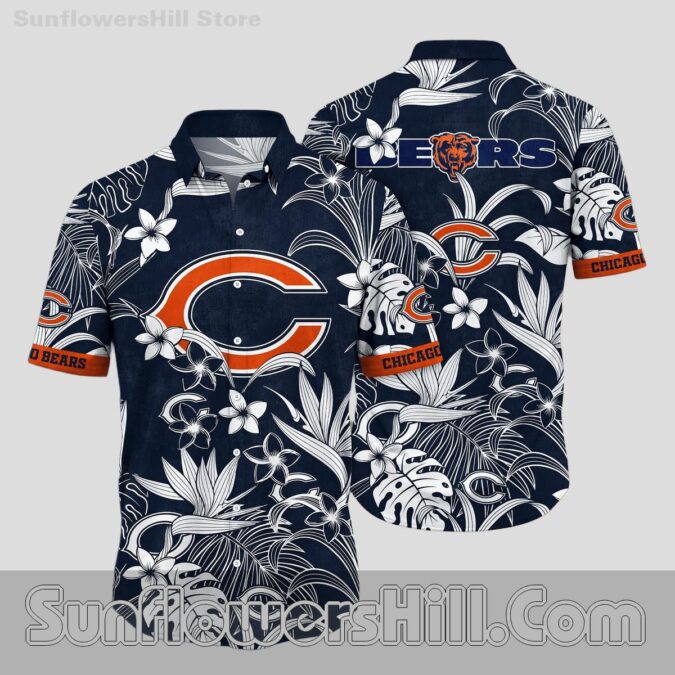 Chicago Bears Black Floral Button Up Shirt for Game Day Fans