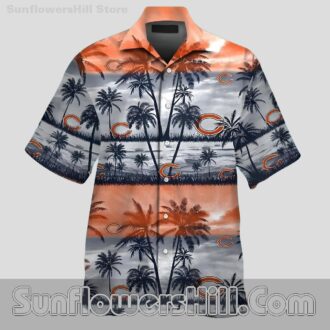 Chicago Bears Orange Gray Aloha Shirt for Summer Tailgates