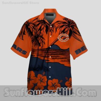 Chicago Bears Orange Sunset Hawaiian Shirt for Football Beach Days