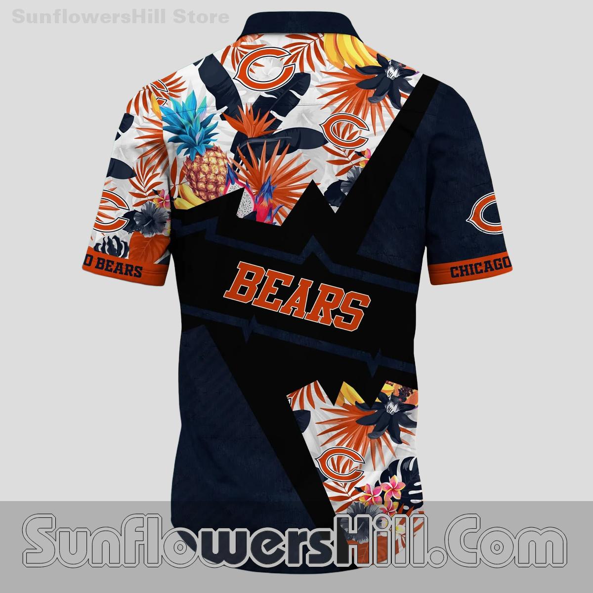 Chicago Bears Pineapple Floral Hawaiian Shirt for Beach Day Vibes