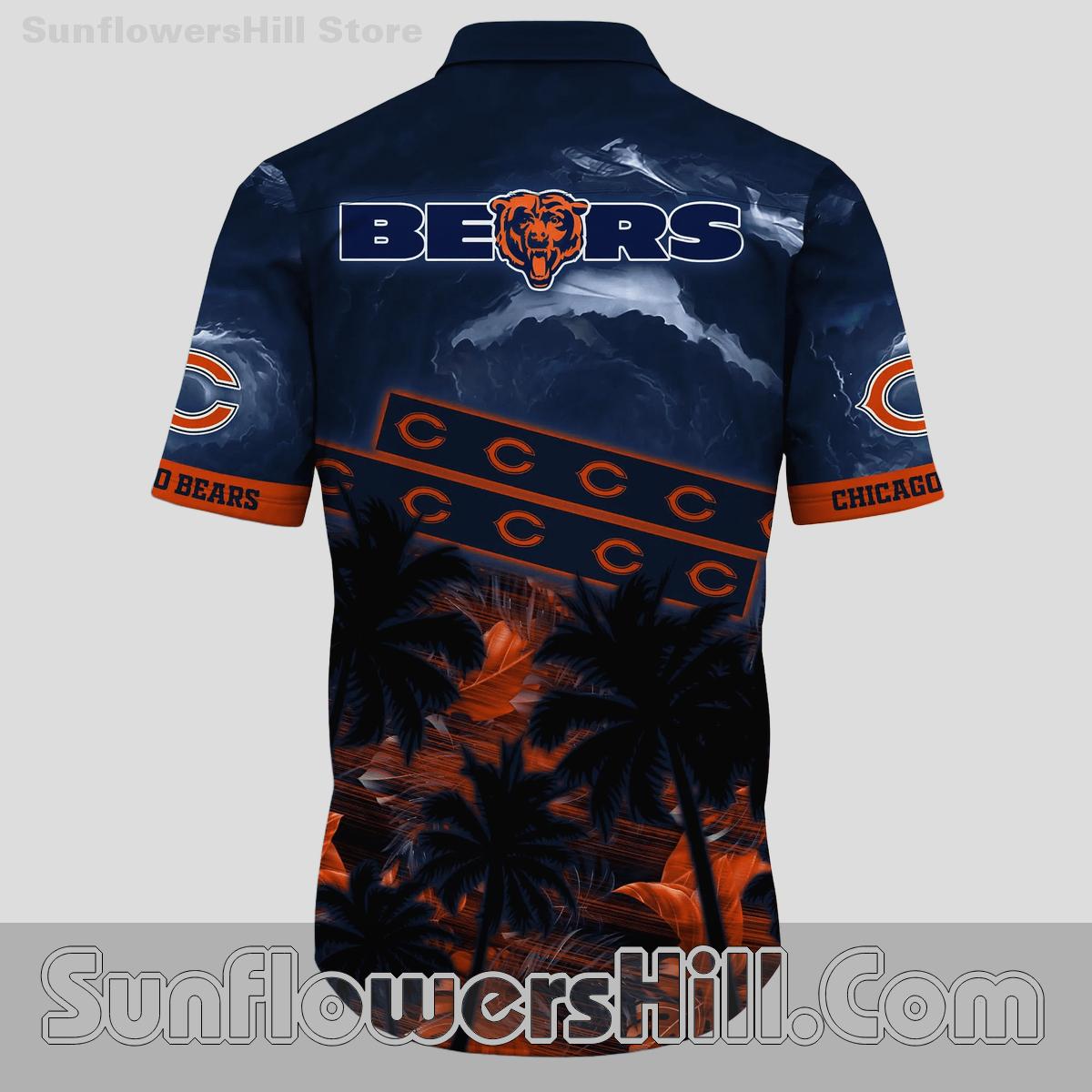 Chicago Bears Stormy Sunset Hawaiian Shirt for Beach Day Vibes