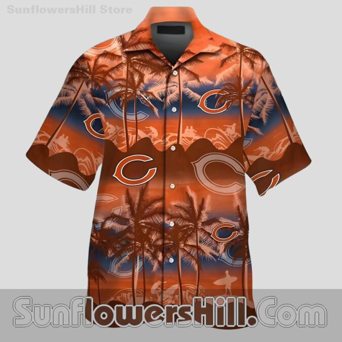 Chicago Bears Surfer Sunset Hawaiian Shirt for Summer Tailgates