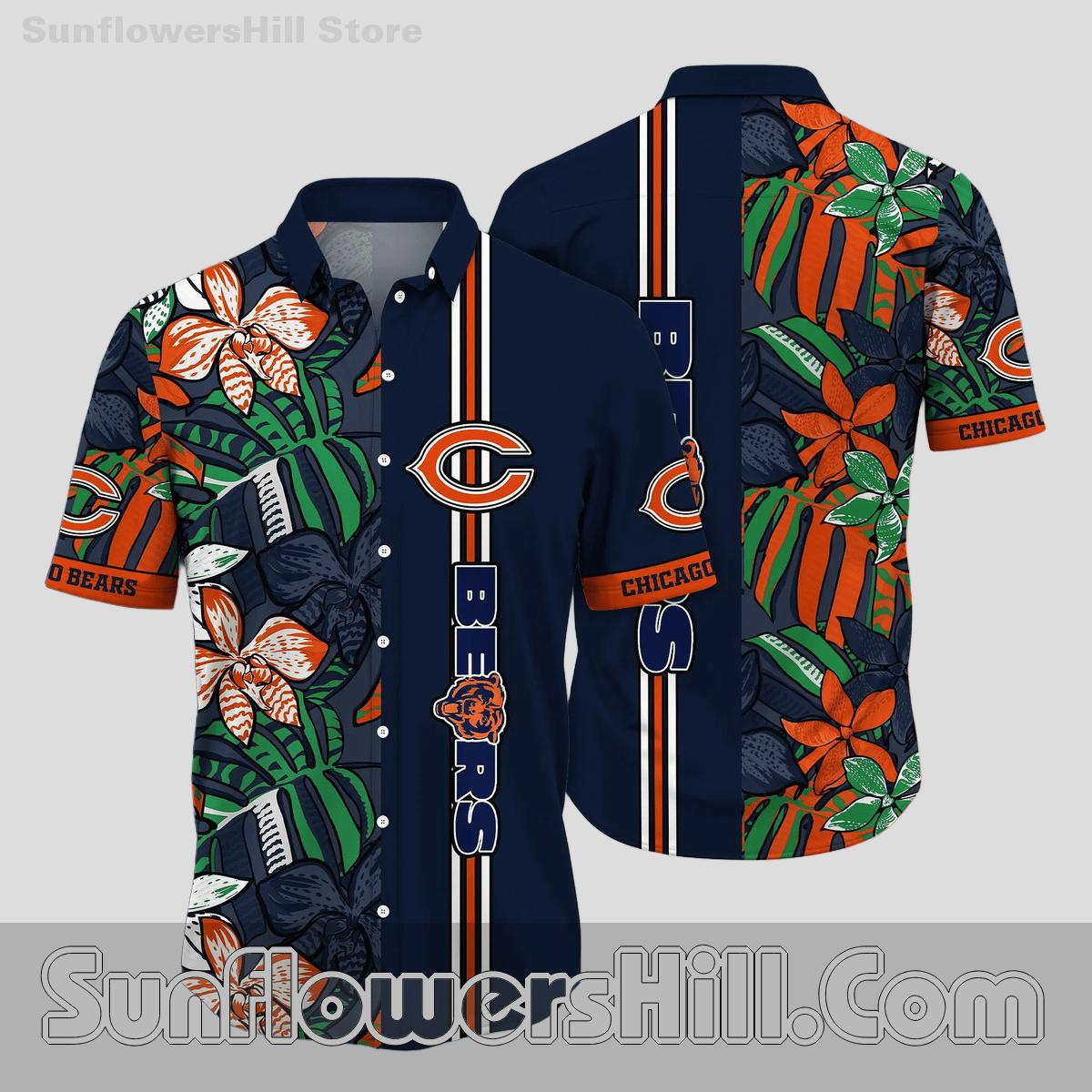 Chicago Bears Tropical Orchid Hawaiian Shirt for Game Day Fans